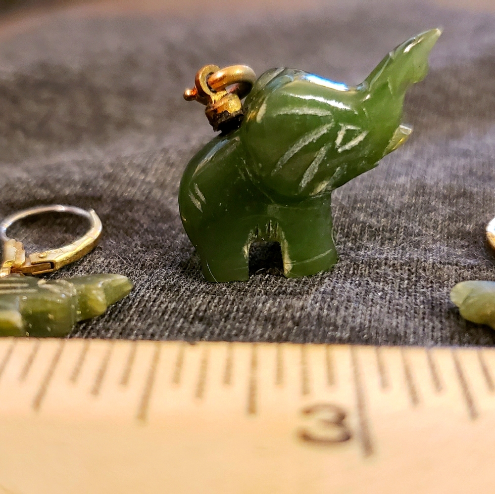 Antique Jade pendant and earrings